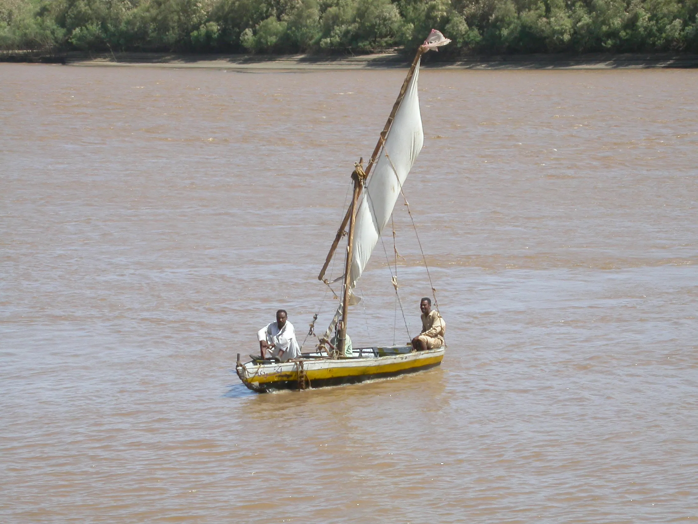 Une felouque sur le Nil, vers l´île de Say, Nord Soudan