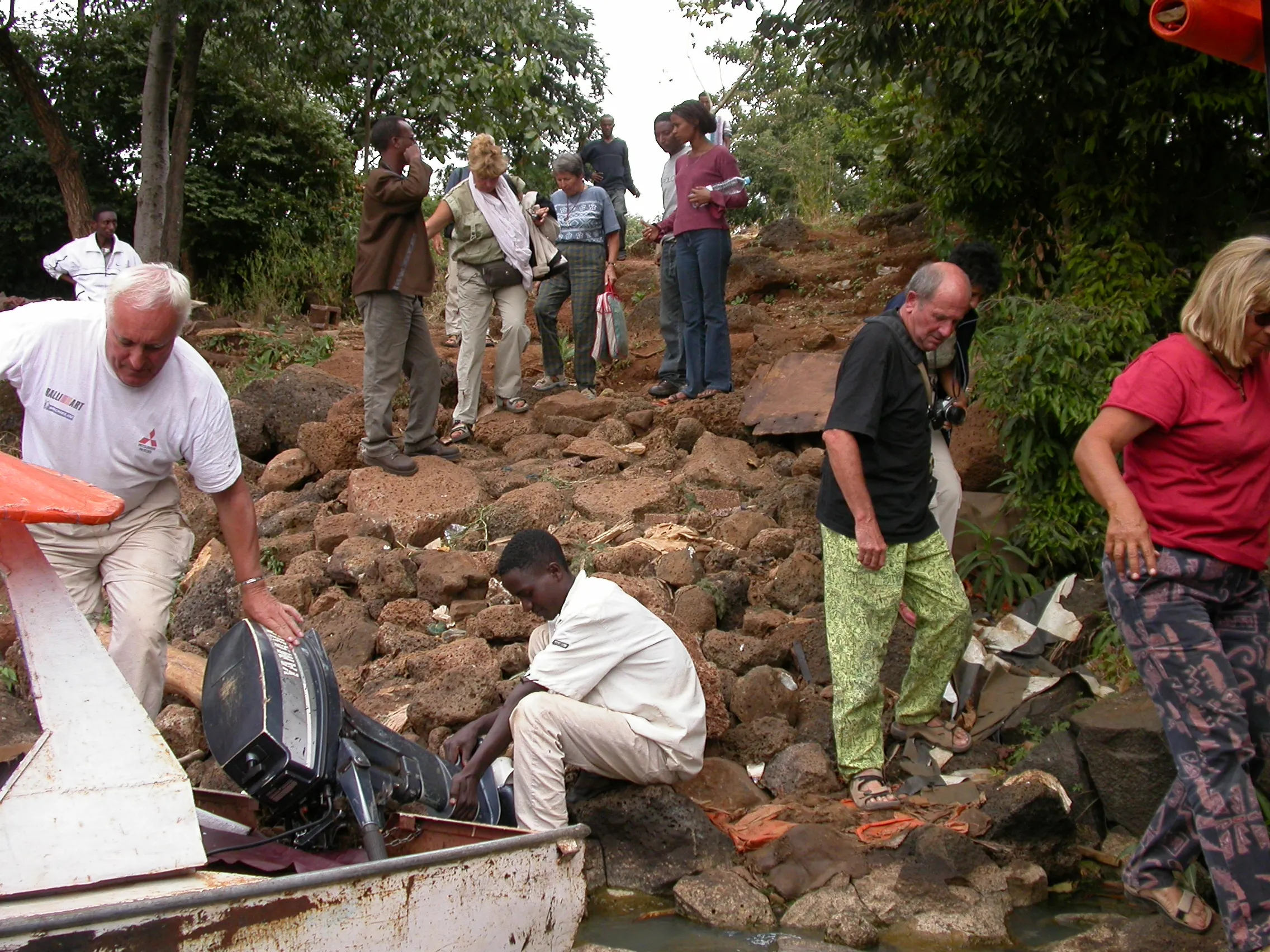 embarquement pour Zégué, lac Tana, Ethiopie