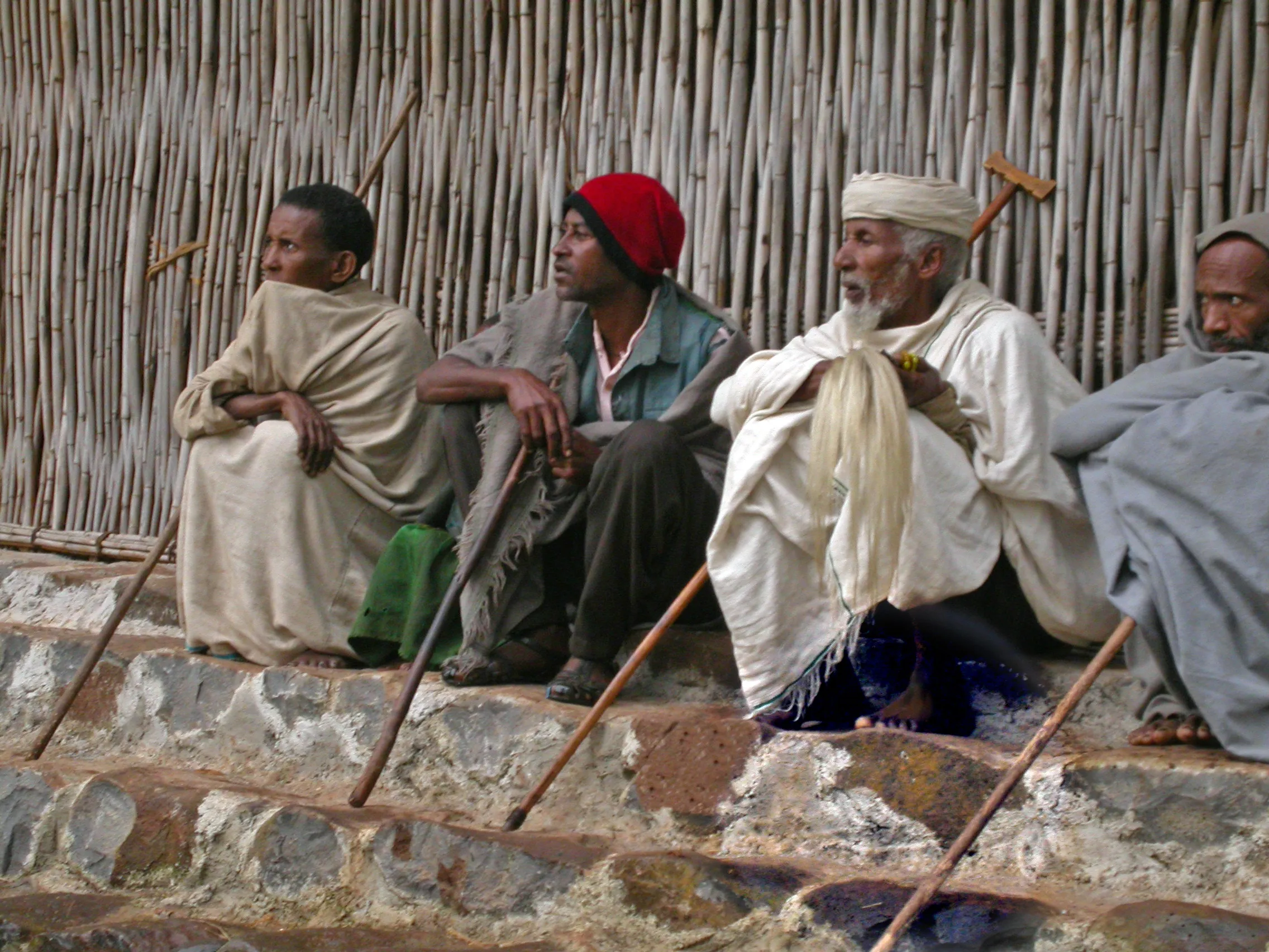 contemplatifs d'Uhra Kidane Mehret, lac Tana, Ethiopie