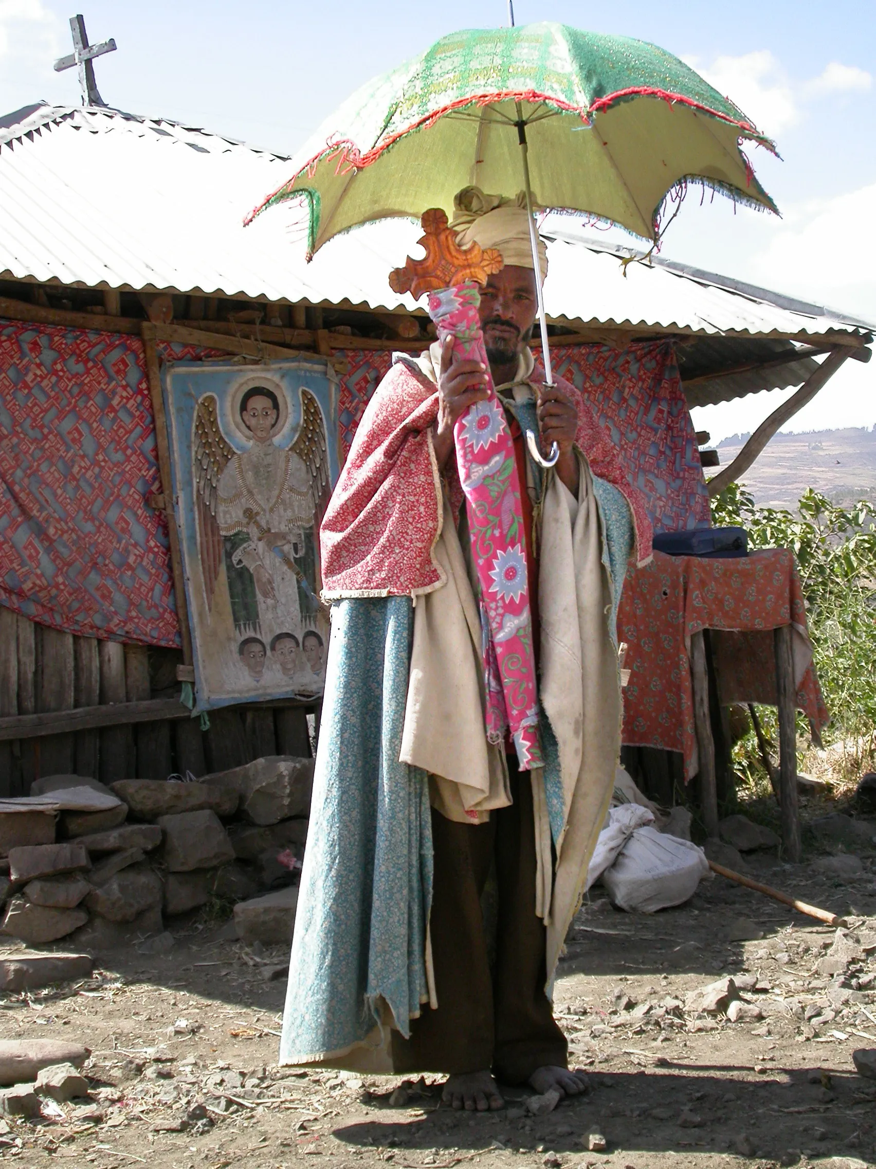 prédentation de la croix, route de Debré Zebit, Ethiopie