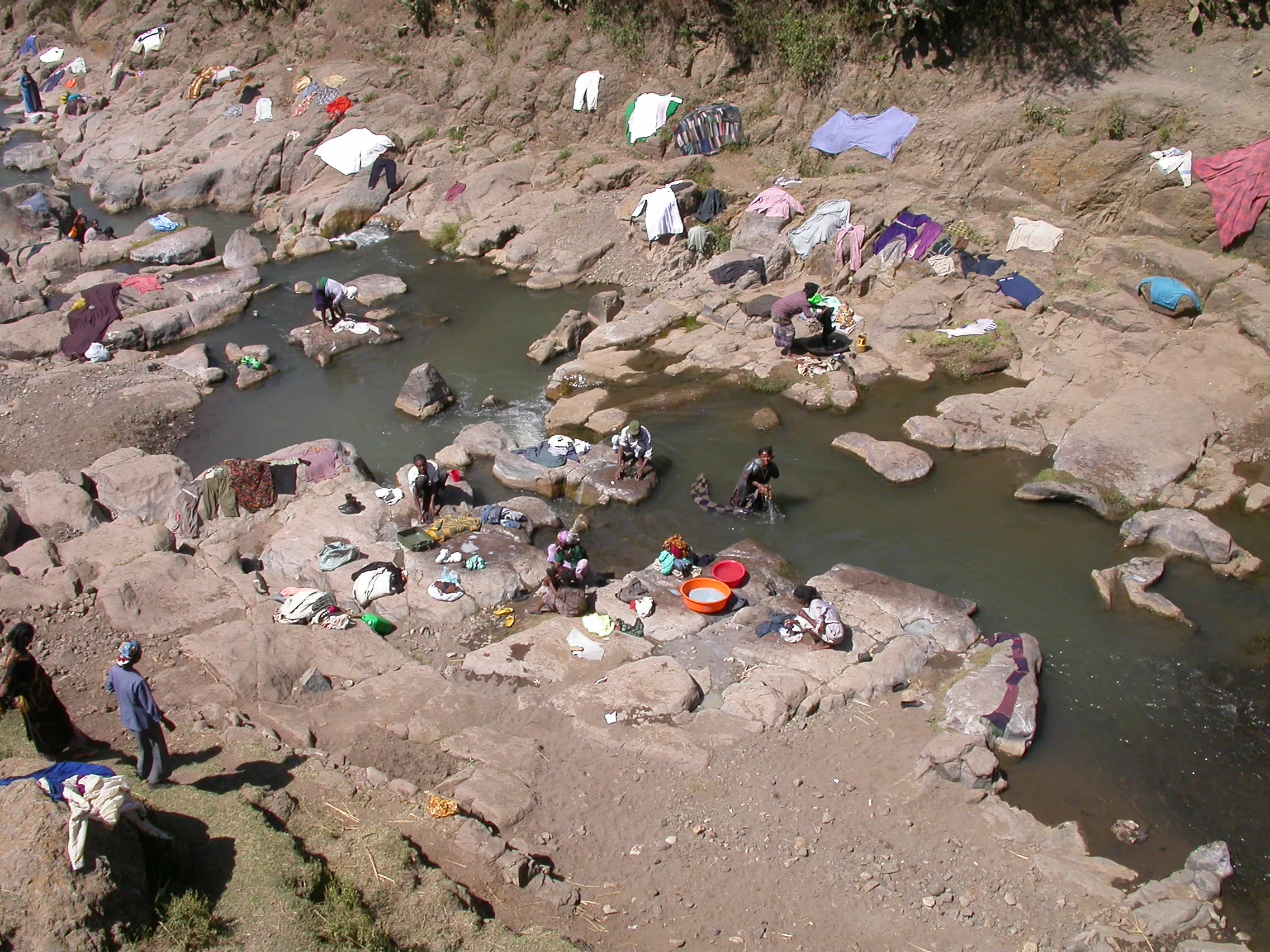 lavandières vers Hayck, Nord de Désé, Ethiopie